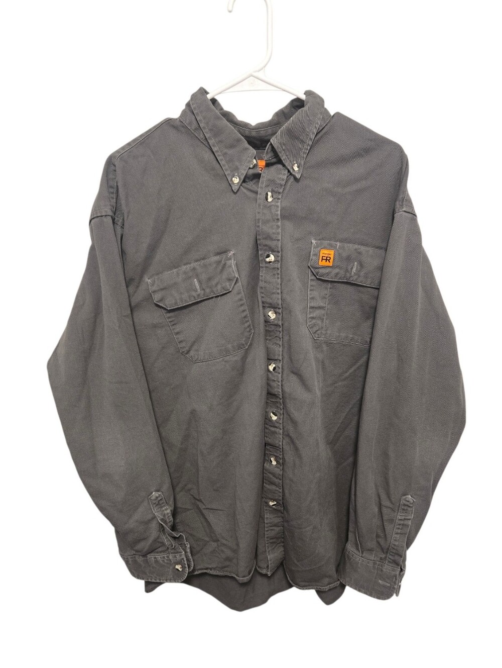 Wrangler Gray FR Button-Down Work Shirt Jacket